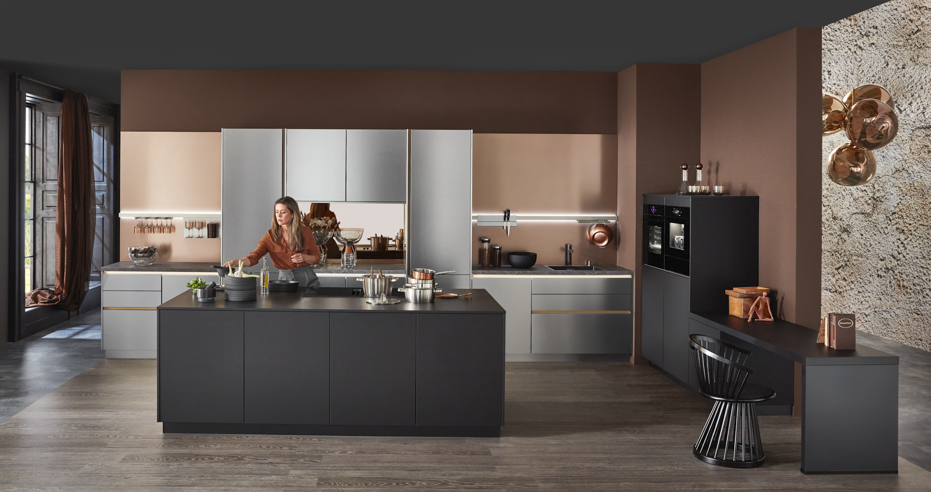 NOBILIA Senso Modern Mocha Model 2 mit Bosch Geräten 